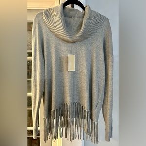 Michael Kors Gray Fringe Top